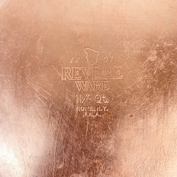 Revere Ware 1.5 Quart Sauce Pan With Lid Vintage Copper Clad Bottom Rome NY - Picture 11 of 11
